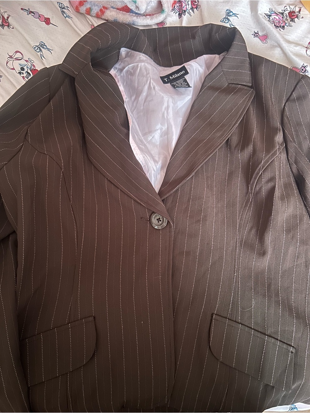 Milano Brown Pinstripe Sport Coat with Notch Lapel